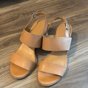 Franco Sarto Tan Double Strap Slingback Sandals